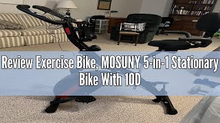 Review Exercise Bike MOSUNY 5in1 Stationary Bike With 10DB SuperSilent Folding Exercise Bike wi [upl. by Hanoy]