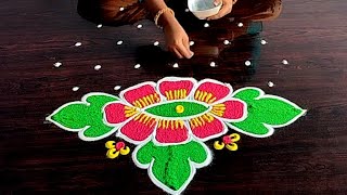 2024 New Year Special Flower Rangoli 🌹 New Year Rangoli Designs 🌹 New Year Muggulu 🌹 New Year Kolam🌹 [upl. by Elrebma234]