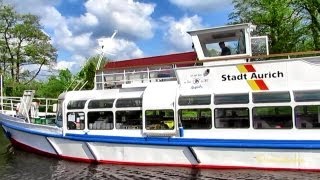 Schleuse Kukelorum Rahe MS Stadt Aurich schleust Ostfriesland EmsJadeKanal [upl. by Tlok]