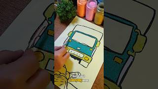 Teman Tertabrak Truk Mewarnai Gambar Dengan Pasir Sambil Bercerita drawing sandpainting [upl. by Aisad455]