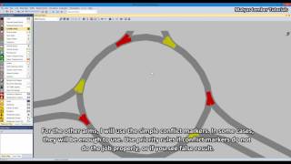 Vissim tutorial  Lesson 24  1 lane roundabout with priority rules and conflict markers [upl. by Llehsor318]