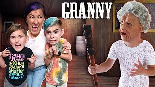 ESCAPE GRANNYS NEW HOUSE Granny Horror Game In Real Life FUNhouse Family [upl. by Wun]