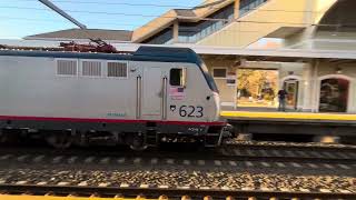 Amtrak ACS64 623 has arrived at the Old Saybrook train station [upl. by Zetrok]