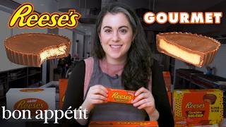 Pastry Chef Attempts to Make Gourmet Reeses Peanut Butter Cups  Gourmet Makes  Bon Appétit [upl. by Acceb]