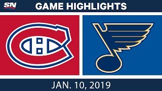 NHL Highlights  Canadiens vs Blues  Jan 10 2019 [upl. by Mcgrody]