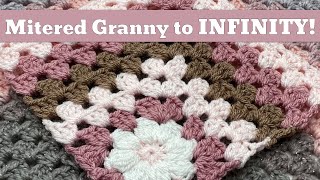 Continuous Mitered Granny Square  Mitered Flower Granny Square  Easy Crochet Blanket [upl. by Aihsitan]