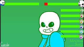 GLITHTALE Frisk and Sans VS Gaster  Tabular Battle healthbars [upl. by Anelas]