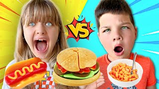 EATING only GUMMY FOODS for 24 HOURS Aubrey VS Caleb GUMMY CHALLENGE [upl. by Poree]