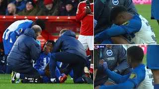 Ansu Fati suffers SERIOUS injury for Brighton vs Nottm Forest [upl. by Emerej]