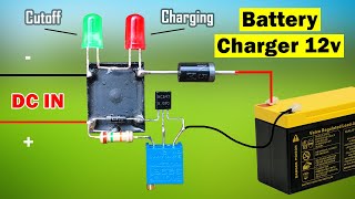 Simple 12 volt Battery charger automatic cut off 12v Battery charger Homemade [upl. by Rehpatsirhc]