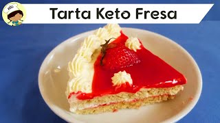 TARTA CETOGENICA O KETO  SIN GLUTEN  de fresa y nata [upl. by Ahsenroc520]