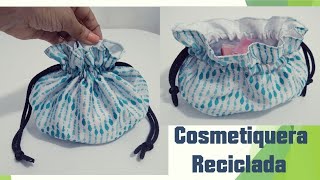 DIY Cómo hacer un Neceser o Cosmetiquera con Retazos de Telas  How to make a Makeup bag 💄👜 [upl. by Arihppas]