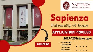 SAPIENZA UNIVERSITY OF ROME ITALY APPLICATION PROCESS 202425  SCHOLARSHIPS AVAILABLE [upl. by Mcquillin702]