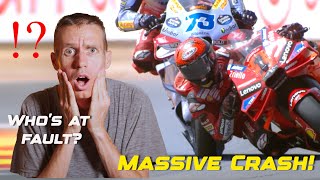 Massive Crash Whos at fault Bagnaia or Marquez Full Crash Breakdown [upl. by Goebel]