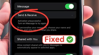 How to Fix iMessage activation Error  iMessage activation unsuccessful Phone Number  iOS 17 [upl. by Mitzl692]