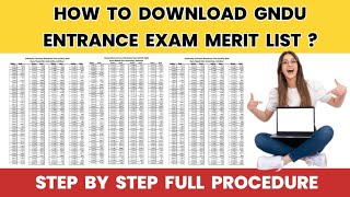 How to Download GNDU Entrance Exam Merit List   Gndu Entrance Exam Result  Gndu Admission 2024 [upl. by Eiveneg]