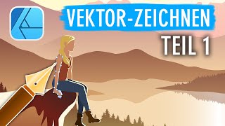 Berglandschaft mit Vektoren zeichnen  AFFINITY DESIGNER Tutorial  Teil 1 [upl. by Kempe978]