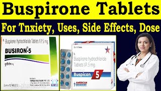 Buspirone tablet  Mechanism of action  buspirone HCl 5 mg tablet  Uses Side Effects Dosage [upl. by Eniamart]