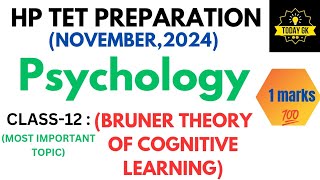 CLASS12 HP TET PREPARATION NOVEMBER 2023BRUNER THEORY OF COGNITIVE LEARNING PSYCHOLOGY [upl. by Muiram]