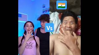 Eating finger America girl vs🇮🇳 boy funny eating viral video [upl. by Cirdes]