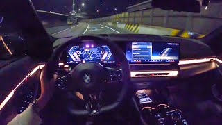 2024 BMW 530i xDrive M Sport POV Night Drive [upl. by Newel]