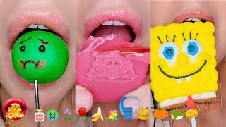 ASMR Satisfying Eating Emoji Food Challenge Frozen Wax Honey Jelly Mukbang 먹방 [upl. by Stagg]