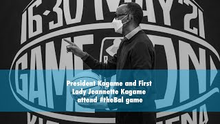 President Kagame and First Lady Jeannette Kagame attend theBal game [upl. by Tiraj]