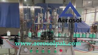 Aerosol Butane Gas Cartridge Filling Machine wtih with vacuum crimping and gas filling [upl. by Ellehcin639]