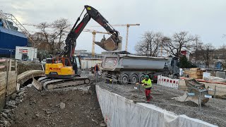 Stuttgart 21 Rückbau NesenbachBypass mit Volvo ECR235El 040221 s21 stuttgart21 [upl. by Lilybelle384]