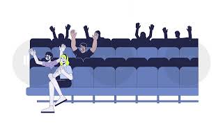 Theater audience clapping on seats 2D characters animation [upl. by Nirak886]