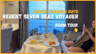 Regent Seven Seas Voyager  Deluxe Veranda Suite Room tour  4K  Luxury Cruise [upl. by Gaultiero]