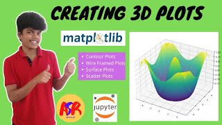 Matplotlib 3D Plots  Scatter 3D and Surface Contour Wire Framed Plots Python  Adith Sreeram [upl. by Waylin]