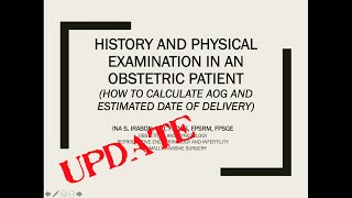 Obstetric History and PE includes calculation of AOG and EDD [upl. by Seroled]