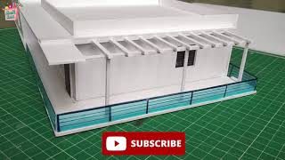 How to make a House with Foam Board  Miniature house CraftBoxStudio [upl. by Arah]