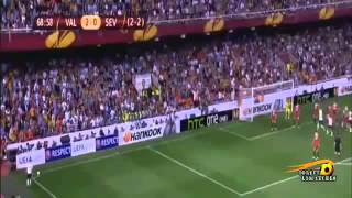 Valência 3 x 1 Sevilla semifinal da UEFA Europa League 20132014 [upl. by Lenee864]