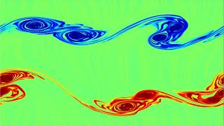 Vorticity field in Kelvin Helmholtz simulation [upl. by Llednor]