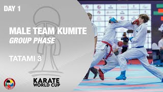 KARATE WORLD CUP Day 1  Male Team Kumite  Group Phase  Tatami 3  WORLD KARATE FEDERATION [upl. by Weinstein735]