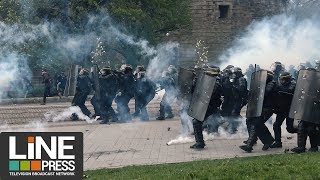 Manifestation NDDL très violents affrontements  Nantes 44  France 14 avril 2018 [upl. by Holbrooke]