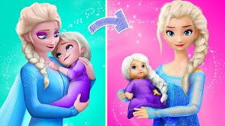 Elsa and Anna with Their Babies  32 Frozen DIYs [upl. by Eseerehs]