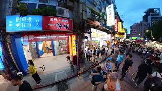 Taipei Walk 寧夏觀光夜市 Ningxia Road Night Market 20231008 INSTA360 ONE RS [upl. by Aihsena]