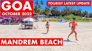 Mandrem Beach  October 2022  North Goas Cheapest Shacks  Goa Vlog  Arambol Beach  Russian [upl. by Serica459]