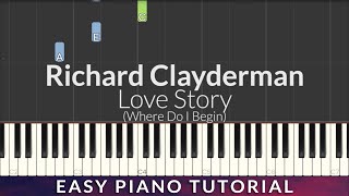 Love Story Where Do I Begin EASY Piano Tutorial [upl. by Hannah]