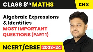 Algebraic Expressions and Identities  Most Important Questions Part 1  Class 8 Maths Chapter 8 [upl. by Naivaj146]