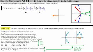 Kubische Gleichungen ► Fall 3 ► Herleitung der Lösungsformel für Fall 3 [upl. by Tinaret3]