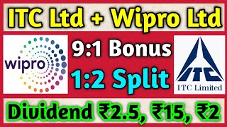 ITC Ltd  Wipro Ltd • Stocks Declared High Dividend Bonus amp Split With Ex Dates [upl. by Essilec]