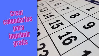 Crear calendarios para imprimir personalizados [upl. by Lazes]