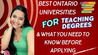 Best Ontario Universities for Teaching Degrees amp What You Need to Know Before Applying [upl. by Ciardap59]