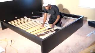 Ikea MALM king bed assembly part 2 [upl. by Anerak]