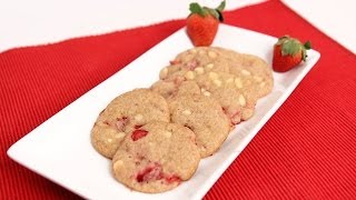 White Chocolate Strawberry Cookies Recipe  Laura Vitale  Laura in the Kitchen Episode729 [upl. by Drawde]