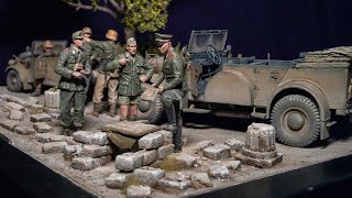 WW2  135 Diorama Full build with realistic scenery  Rommels Ruin Tunisia 43 [upl. by Stets862]